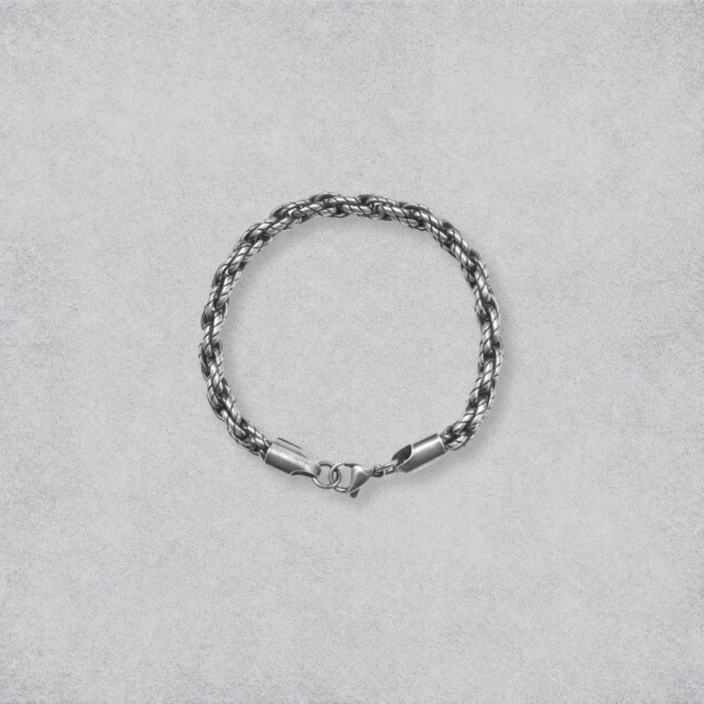 Braided Silver Chain Bracelet