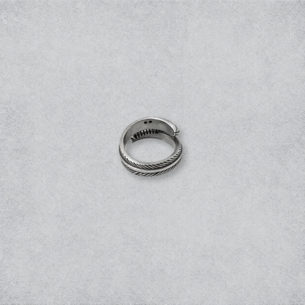 Vintage Feather Wrap Ring | Silver Leaf Ring