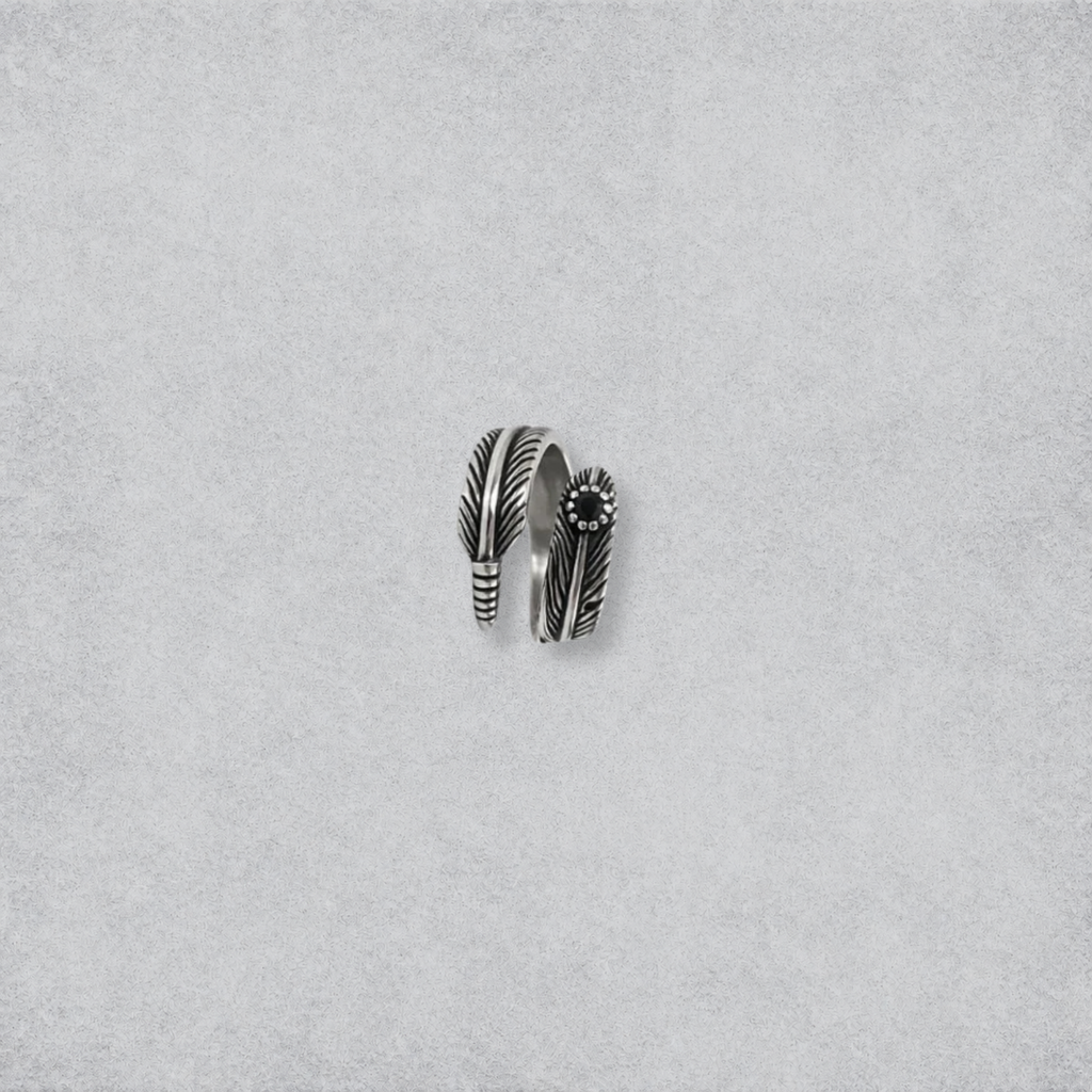 Vintage Feather Wrap Ring | Silver Leaf Ring