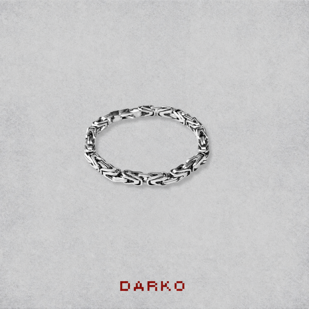 Silver Interlocking Link Bracelet